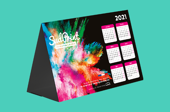 Calendrier chevalet souple recto-verso